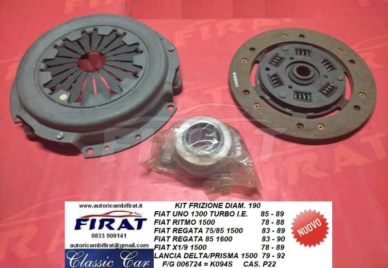 KIT FRIZIONE FIAT UNO TURBO 1300 - X1/9 RITMO - DELTA (006724)